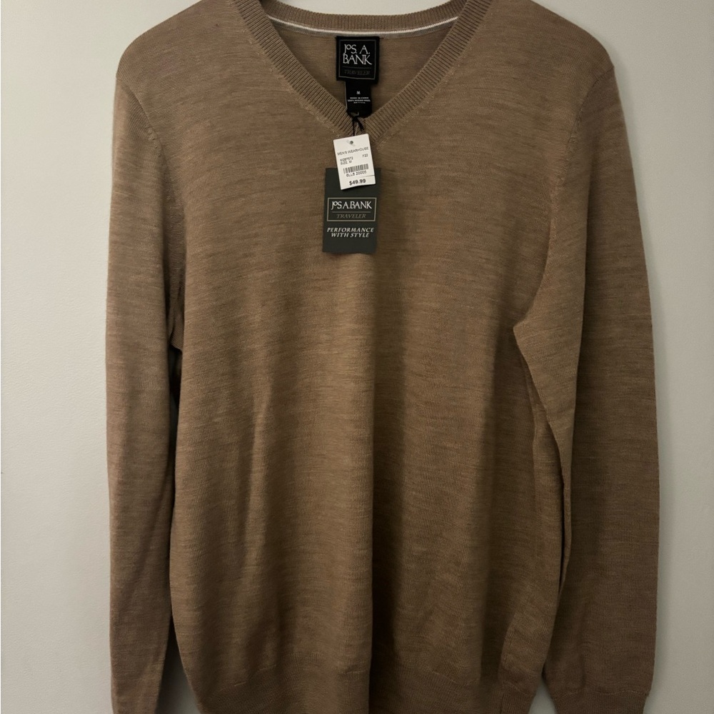 Jos. A. Bank Men's V-Neck Brown Sweater